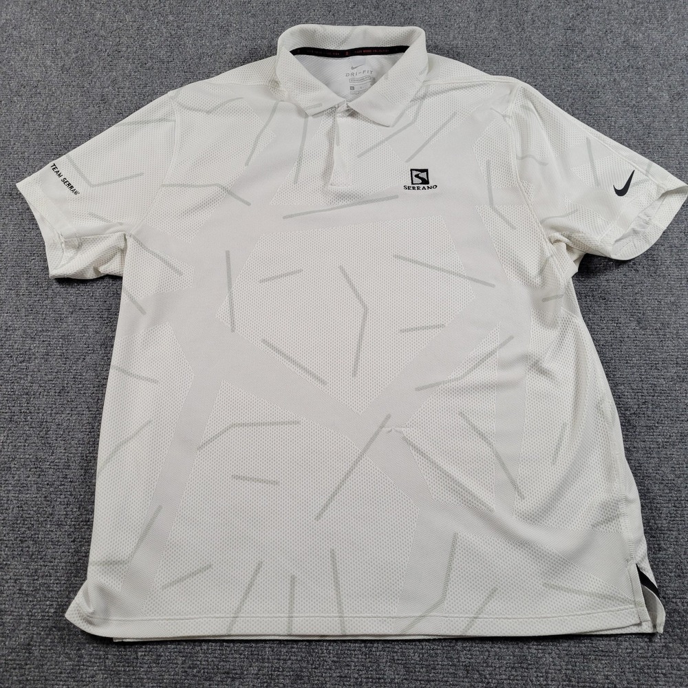 Nike Tiger Woods‎ Polo Shirt Mens Large Dri-FIT Golf Standard Fit Club Logo